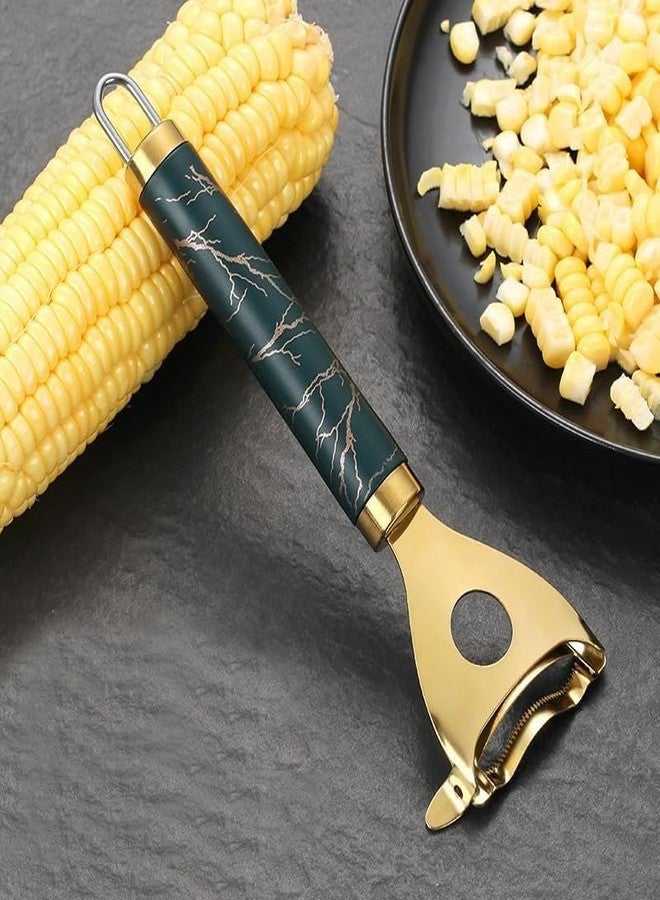 Aperions Gold Corn Peeler | Stainless Steel Corn Kernel Remover |Makai Quick & Easy Handheld Corn Cutter | Durable & Sharp Cob Stripper | Kitchen Essential for Effortless Corn Peeling - Image 2